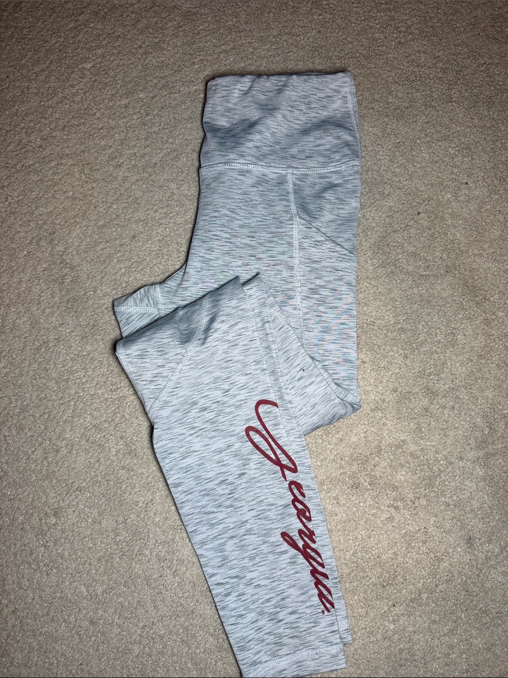 Light Gray Leggings with Red Georgia logo